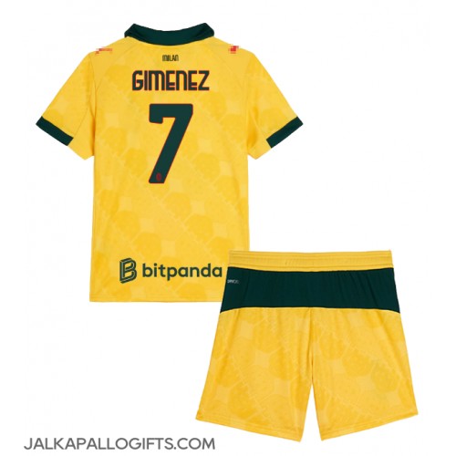 AC Milan Santiago Gimenez #7 Kolmas Peliasu Lasten 2025-26 Lyhythihainen (+ Lyhyet housut)